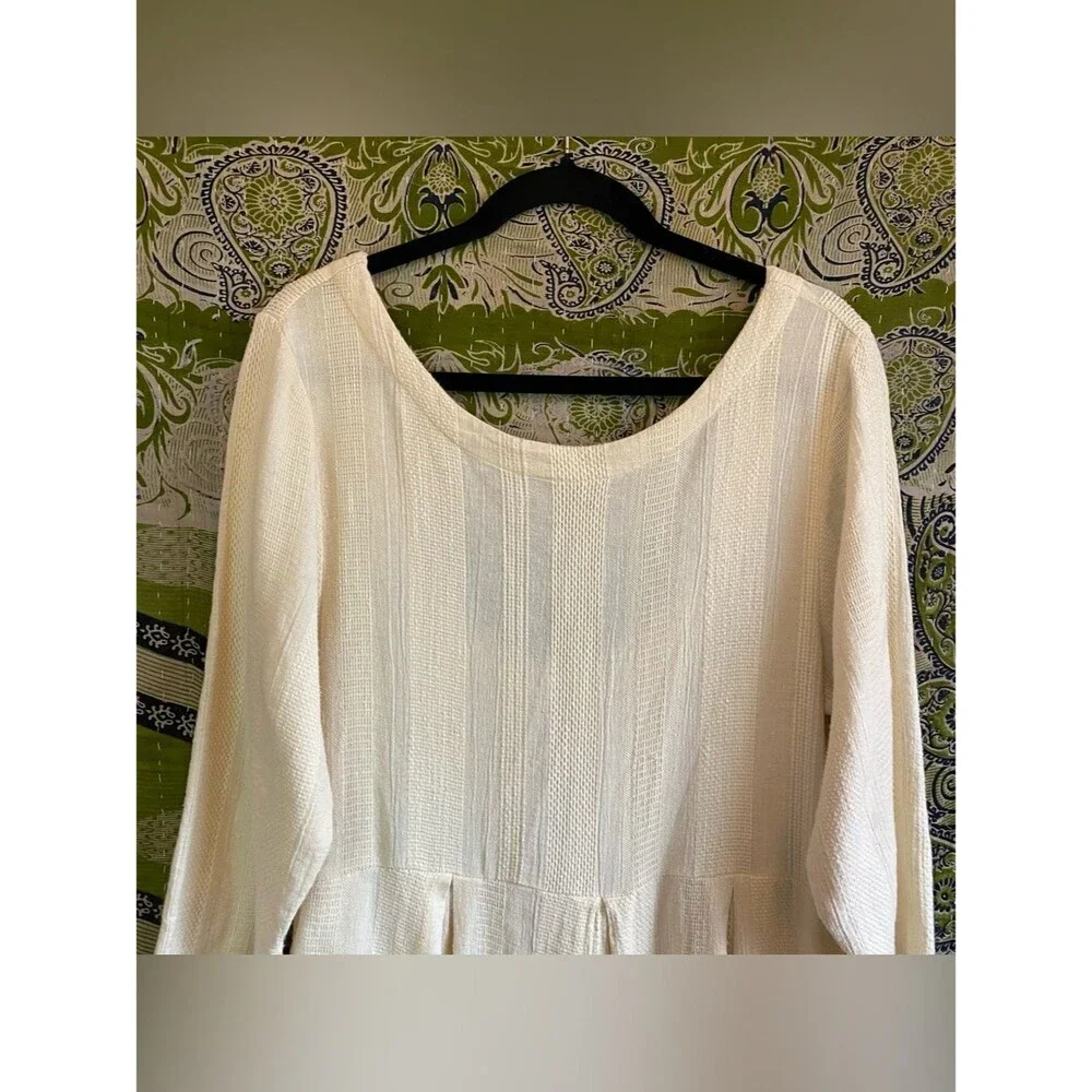 Free People Cream Shiloh One Piece Wideleg Coastal Bohemian Jumpsuit Size Small
